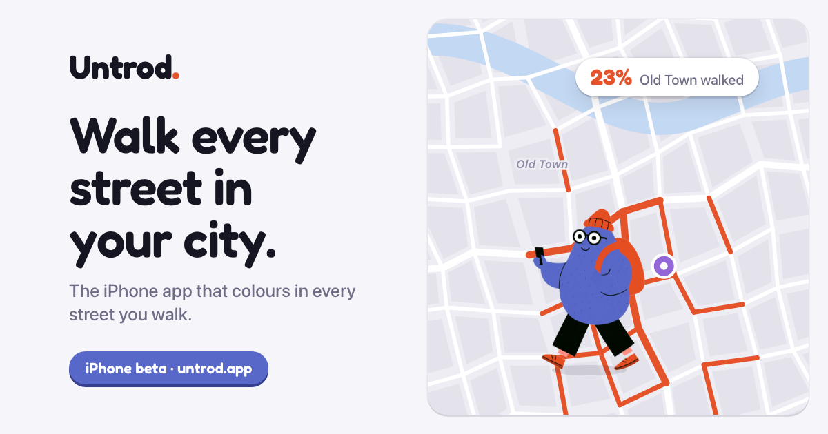 Untrod — walk every street in your city